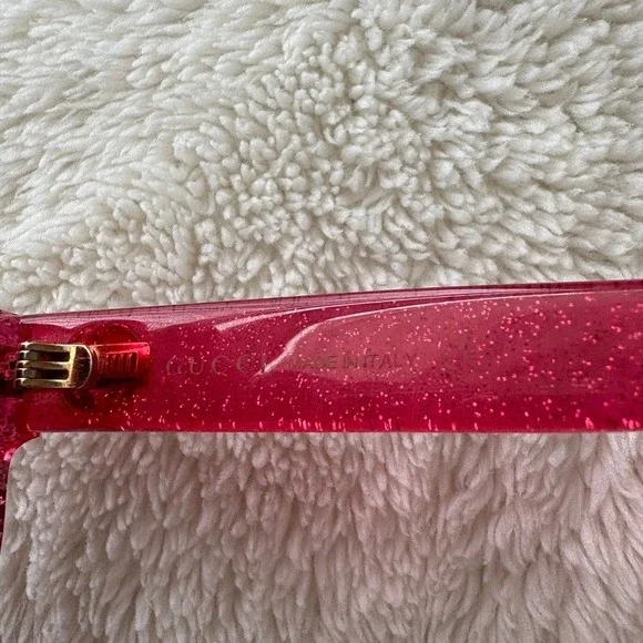 Gucci Women's‎ Gradient Cat Eye Sunglasses Sparkly Pink GG0035S - Picture 9 of 12